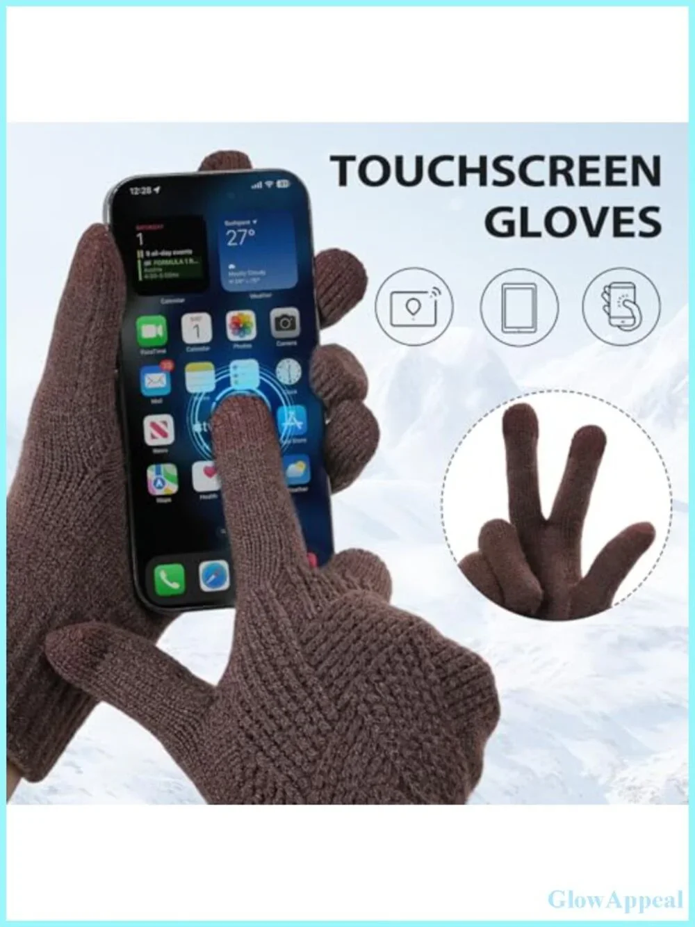 Women's Touchscreen Winter Gloves Fleece Lined Knit Elastic Cuff
